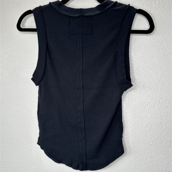 We The Free Black Round Neck Sleeveless Kate Shirt Ribbed Tank Top S - Picture 11 of 14